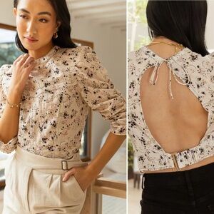 Bohme Mae Floral gold buckle blouse size S